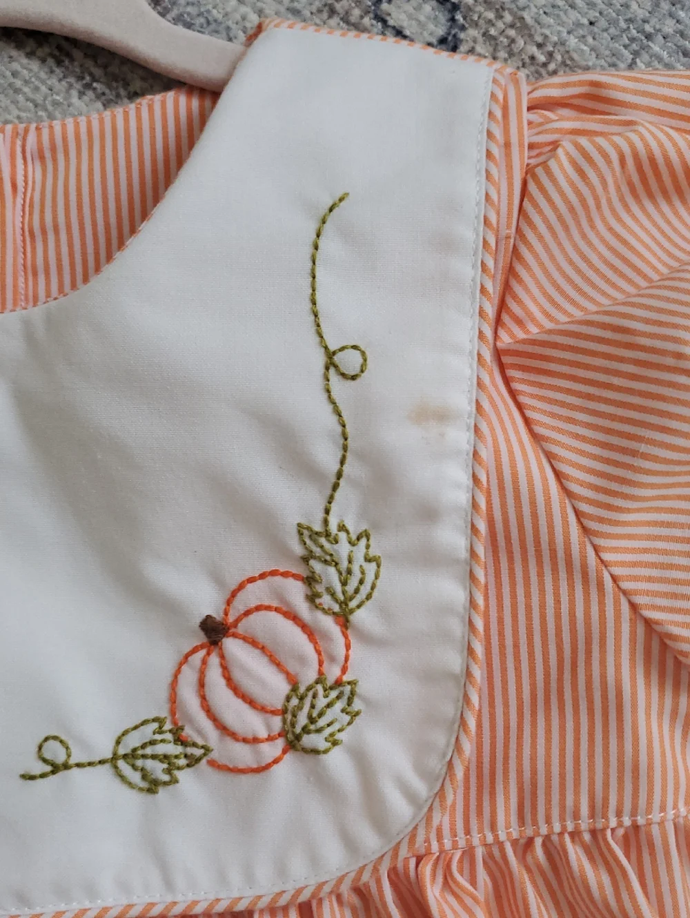 Sweet Dreams Girls Embroidered Pumpkin Fall Harvest Dress Sz3